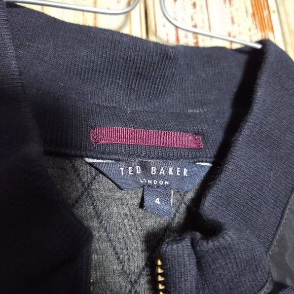 Ted Baker London Quilted Jacket Kartel Size 4 (UK Large) Navy & Gray - Picture 2 of 10